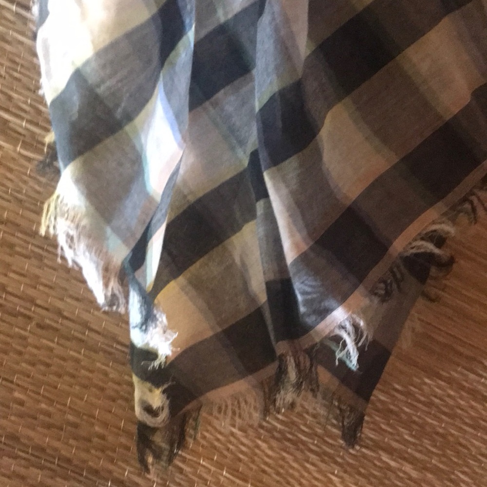 MADEWELL  new  scarf/ checkered plaid/ nwt/ fringe